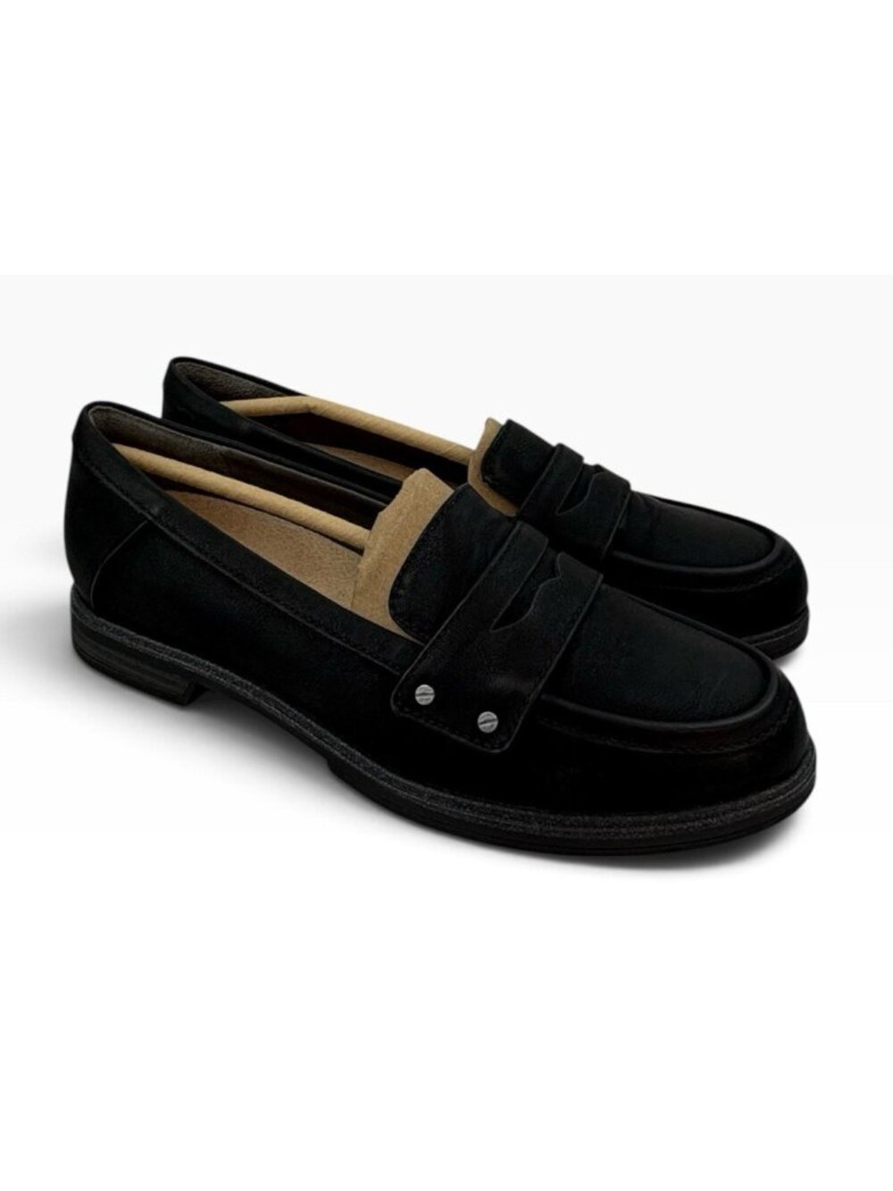 -Dr Scholls Hello Loafer Shoes Womens 8 Black Faux Leather Penny Casual Slip On